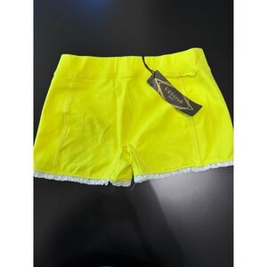 L'Etoile Sport Lace Trim Shorts Neon Yellow XS NWT‎ MSRP $65